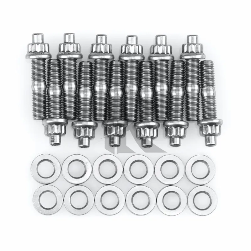 Precision M10x1.25x45 UNF Burnt Blue Finish Titanium Stud Bolts Exhaust Manifold Rod Ends