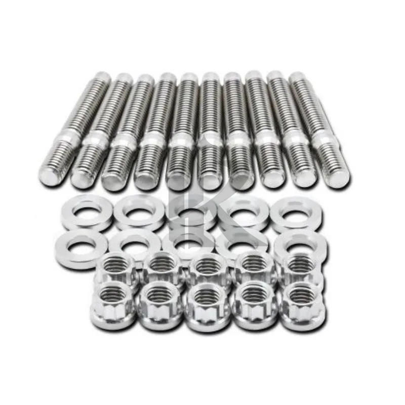 Precision M10x1.25x45 UNF Burnt Blue Finish Titanium Stud Bolts Exhaust Manifold Rod Ends