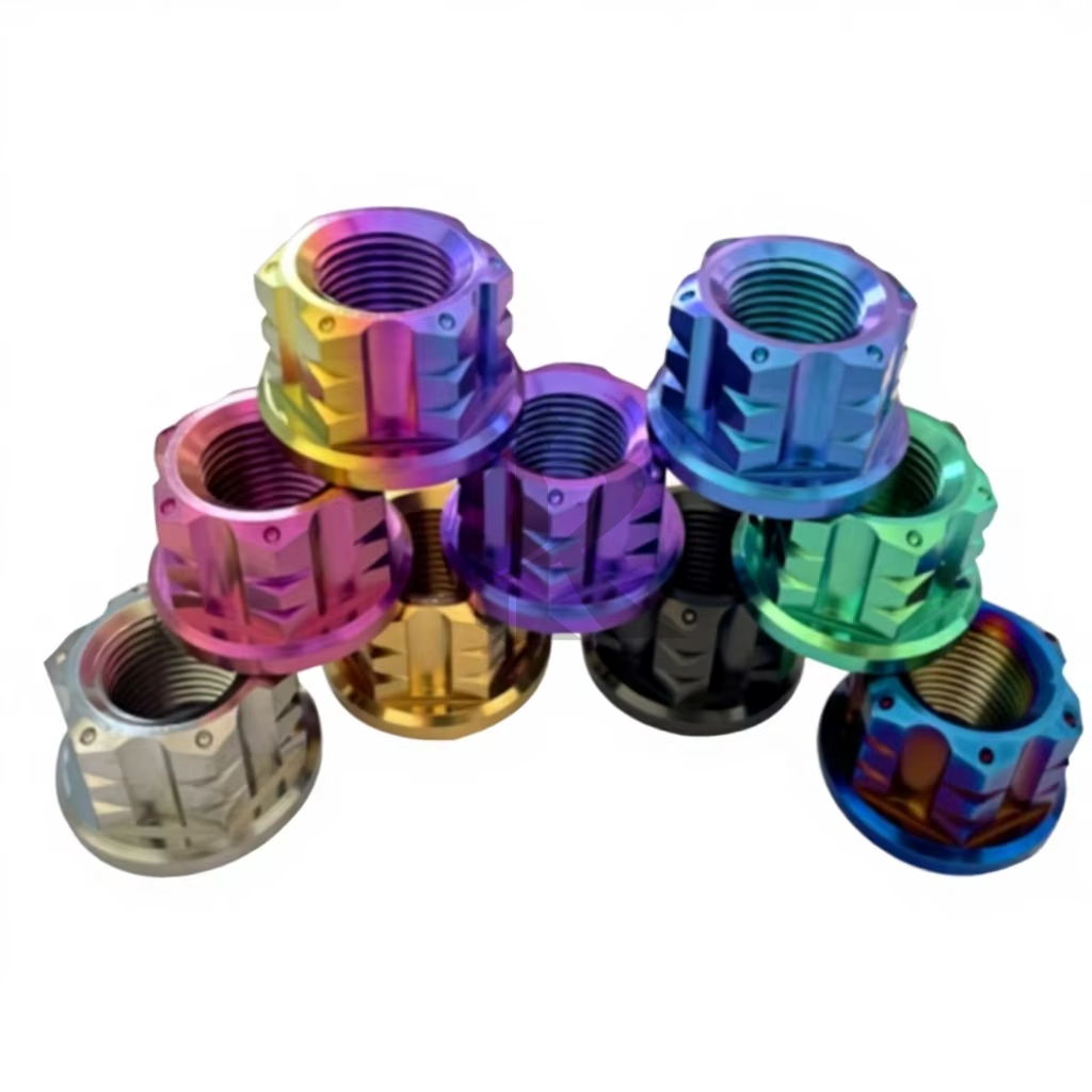 Titanium Alloy Flat Head Anodized Flange Nuts