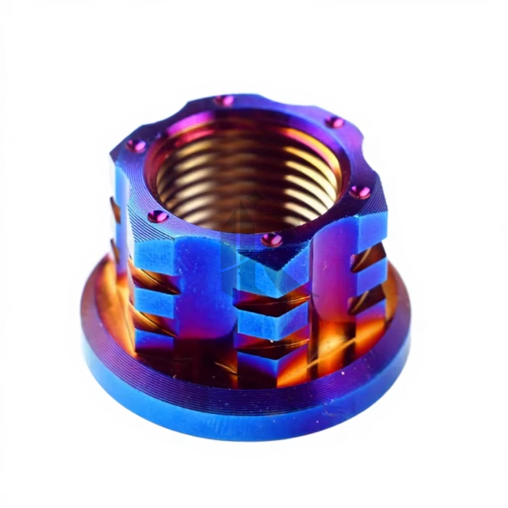 Titanium Alloy Flat Head Anodized Flange Nuts