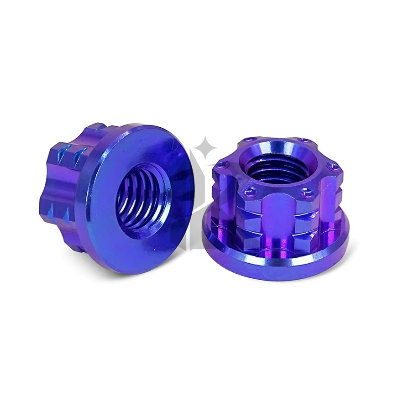 Titanium Alloy Flat Head Anodized Flange Nuts