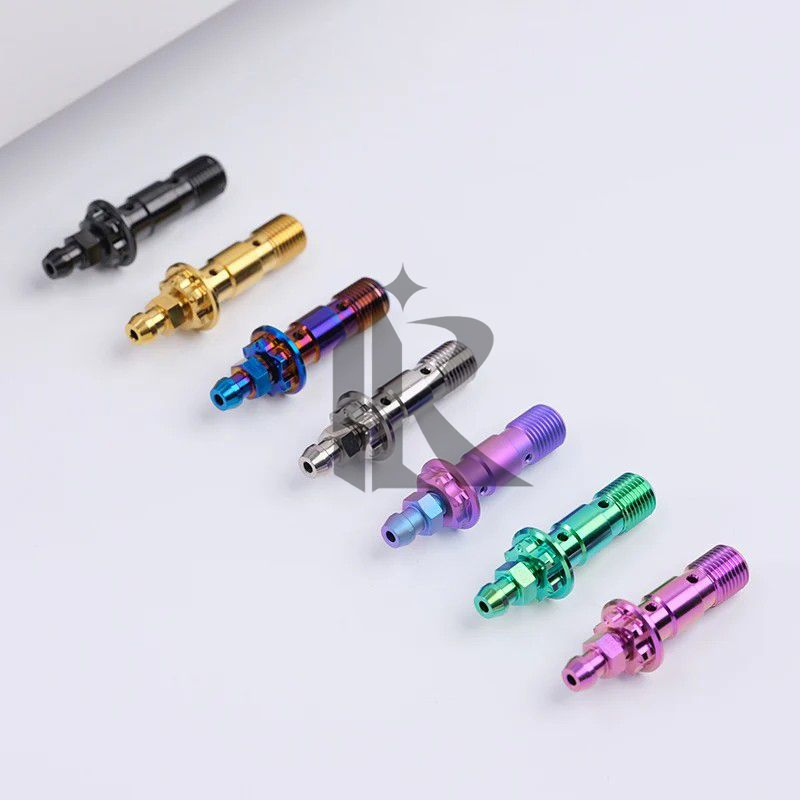 Double Titanium Banjo Bolt M10 L29MM with Bleed Nipple Kit