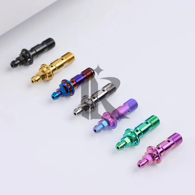 Double Titanium Banjo Bolt M10 L29MM with Bleed Nipple Kit