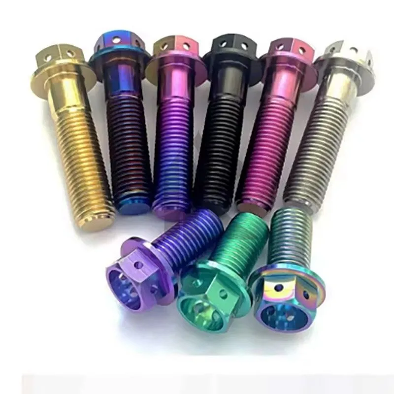 Grade 5 Titanium Hex Flange Bolts M6 M8 M10 Sizes Industrial & Motorcycle Application 16mm 20mm 25mm 40mm Length Titanium Screws