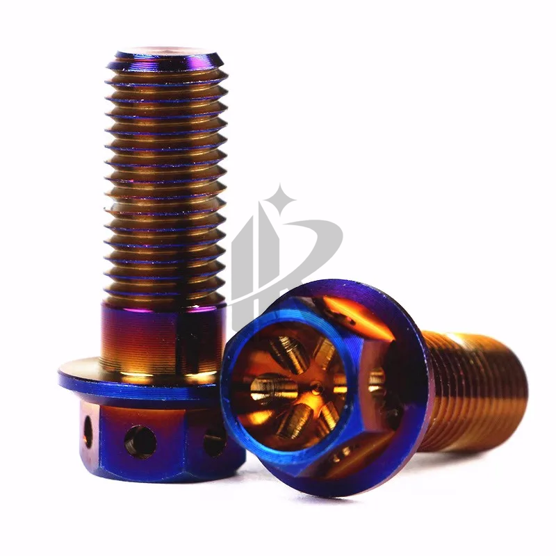 Grade 5 Titanium Hex Flange Bolts M6 M8 M10 Sizes Industrial & Motorcycle Application 16mm 20mm 25mm 40mm Length Titanium Screws