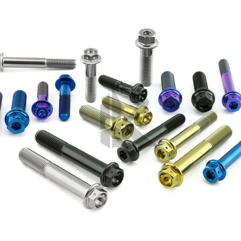 Grade 5 Titanium Hex Flange Bolts M6 M8 M10 Sizes Industrial & Motorcycle Application 16mm 20mm 25mm 40mm Length Titanium Screws