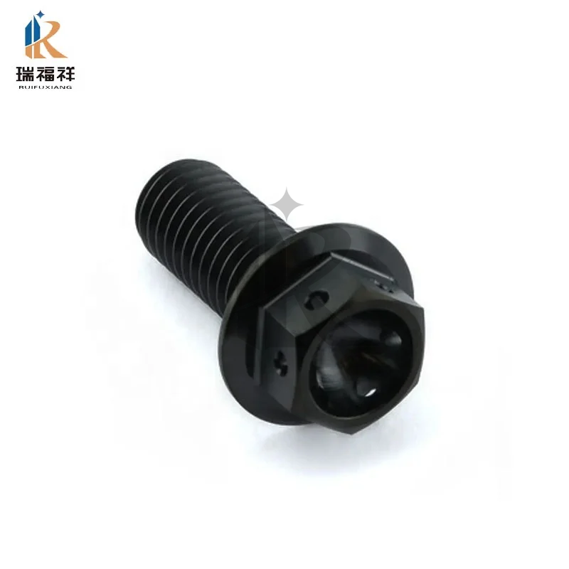 Grade 5 Titanium Hex Flange Bolts M6 M8 M10 Sizes Industrial & Motorcycle Application 16mm 20mm 25mm 40mm Length Titanium Screws