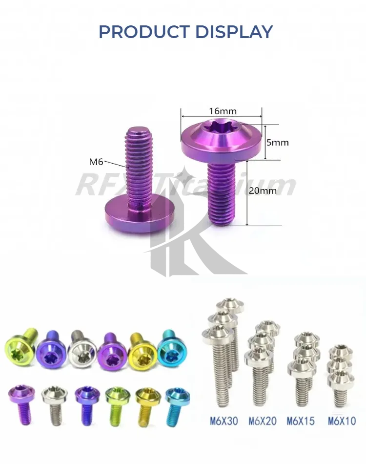 Titanium Baut Visor Yamaha Nmax Grade 5 Titanium Bolts Supplier Titanium Disc Head Bolts for Titan Bolts Motorcycle