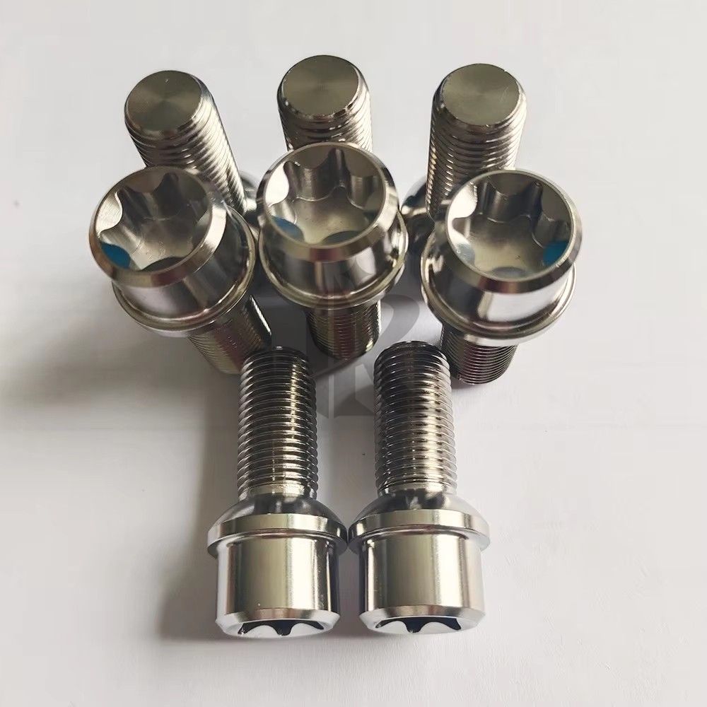 Best-Selling RFX Brand CNC Machined Polished GR5 M14x1.5x48mm Titanium Alloy Wheel Lug Nuts Self-Locking for Auto