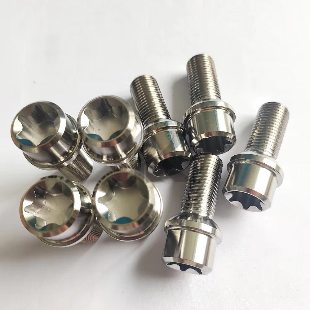 Best-Selling RFX Brand CNC Machined Polished GR5 M14x1.5x48mm Titanium Alloy Wheel Lug Nuts Self-Locking for Auto