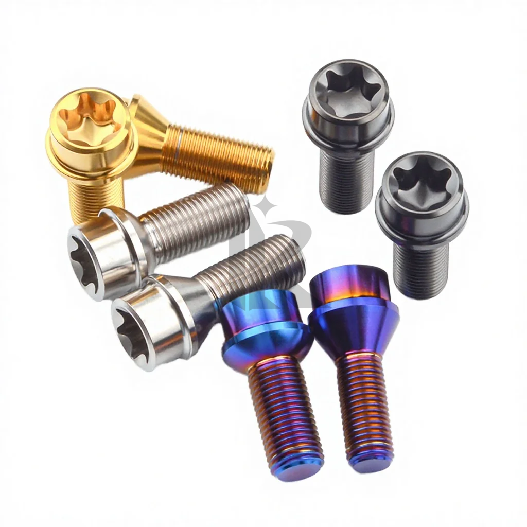Best-Selling RFX Brand CNC Machined Polished GR5 M14x1.5x48mm Titanium Alloy Wheel Lug Nuts Self-Locking for Auto