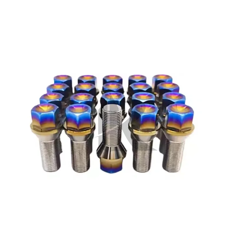 Best-Selling RFX Brand CNC Machined Polished GR5 M14x1.5x48mm Titanium Alloy Wheel Lug Nuts Self-Locking for Auto