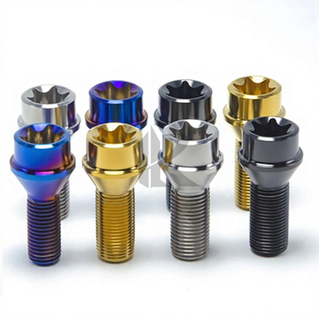 Best-Selling RFX Brand CNC Machined Polished GR5 M14x1.5x48mm Titanium Alloy Wheel Lug Nuts Self-Locking for Auto