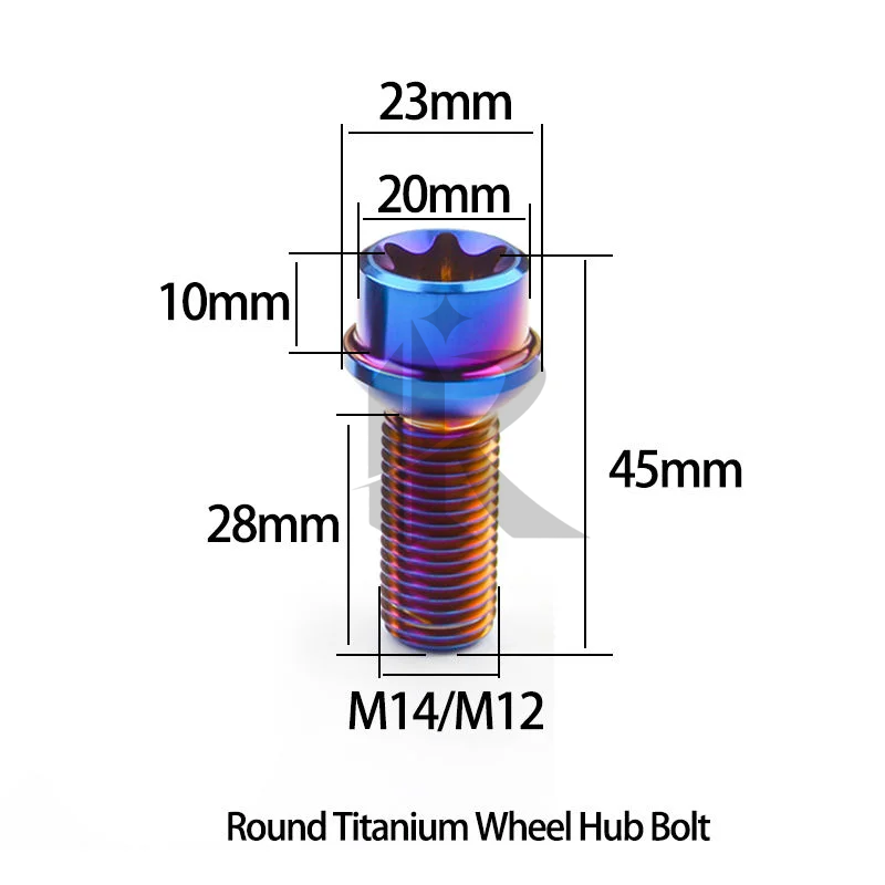 Best-Selling RFX Brand CNC Machined Polished GR5 M14x1.5x48mm Titanium Alloy Wheel Lug Nuts Self-Locking for Auto