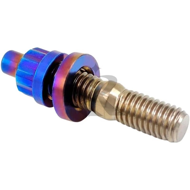 Precision M10x1.25x45 UNF Burnt Blue Finish Titanium Stud Bolts Exhaust Manifold Rod Ends