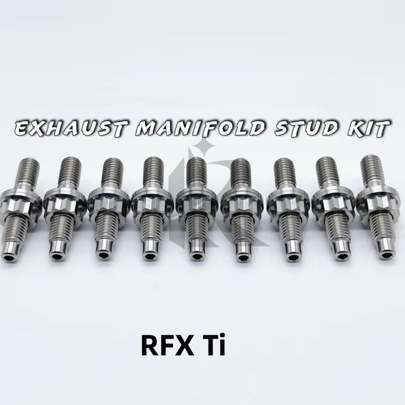 Precision M10x1.25x45 UNF Burnt Blue Finish Titanium Stud Bolts Exhaust Manifold Rod Ends