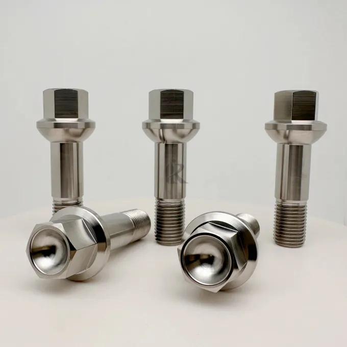 Class 10.9 & 12.9 Titanium Hexagon Head Bolts M14*1.5*60mm Thread GR5 Titanium Alloy Screws Fasteners for Automobile Wheel Lug