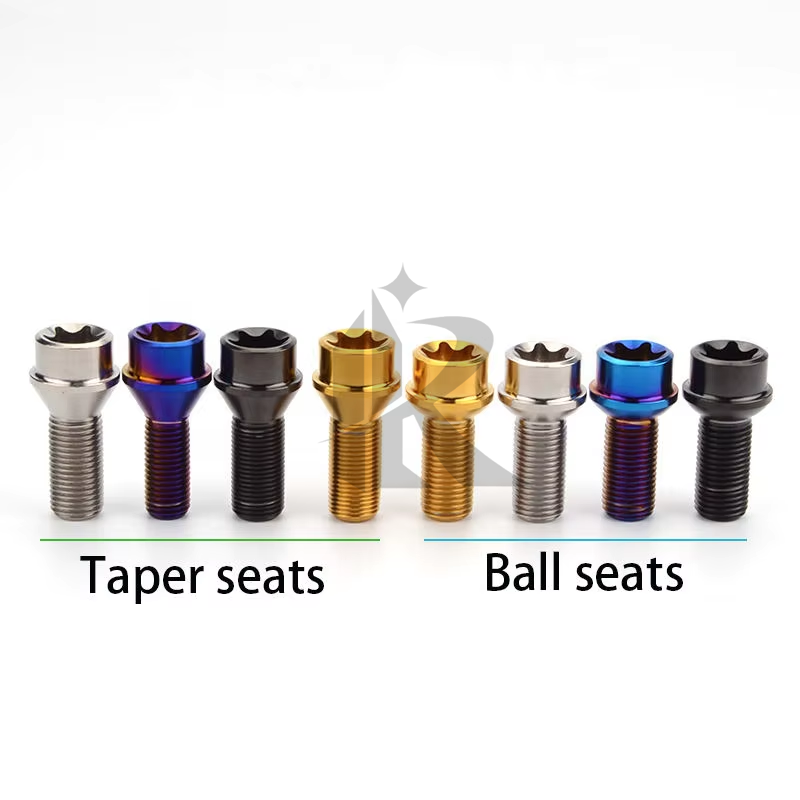 Class 10.9 & 12.9 Titanium Hexagon Head Bolts M14*1.5*60mm Thread GR5 Titanium Alloy Screws Fasteners for Automobile Wheel Lug
