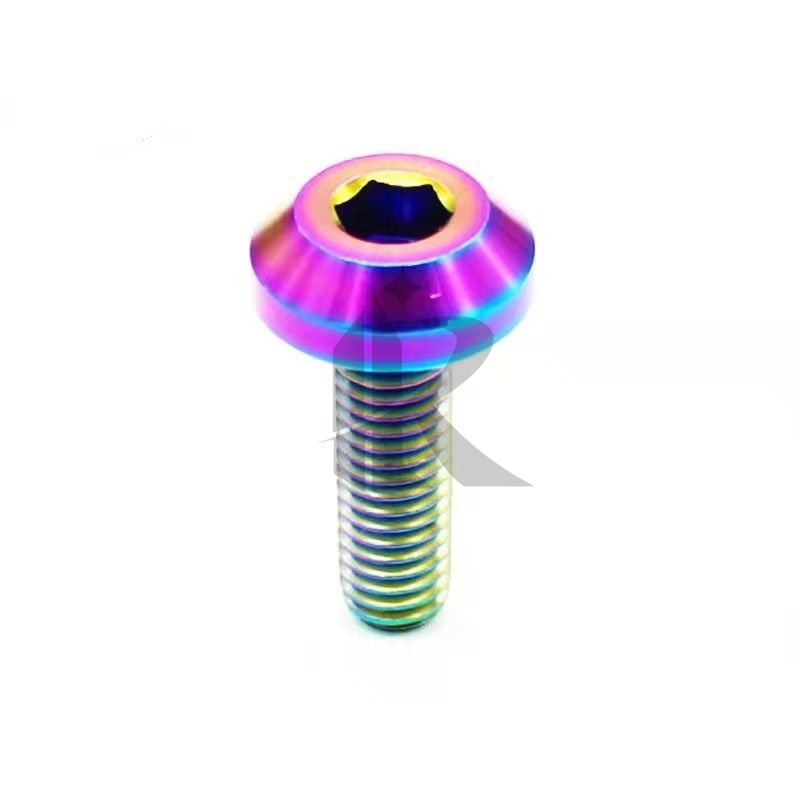 GR5 Titanium Bolts M6*30mm Colorful Umbrella Head Hex Socket Screws Zinc/Anodized Finish Dome Head for Bicycle Motorcycle Car