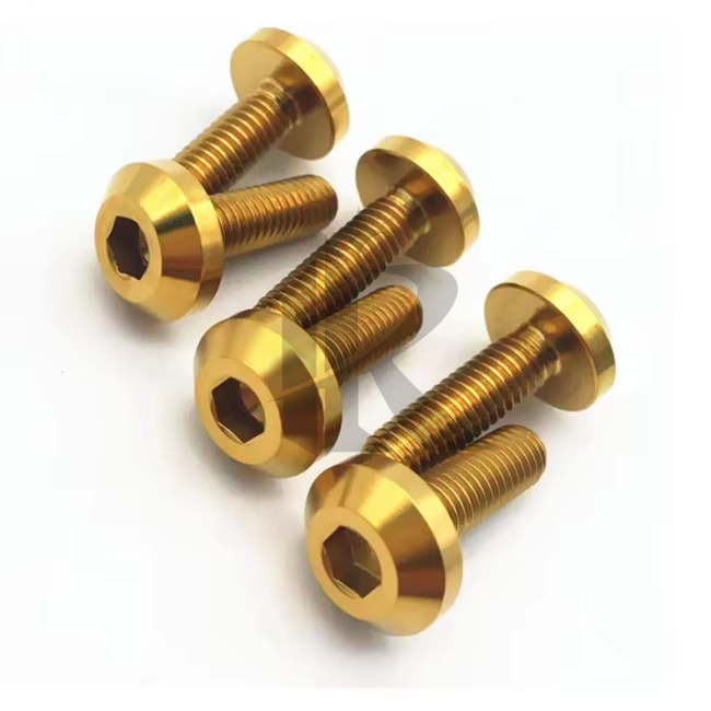 GR5 Titanium Bolts M6*30mm Colorful Umbrella Head Hex Socket Screws Zinc/Anodized Finish Dome Head for Bicycle Motorcycle Car