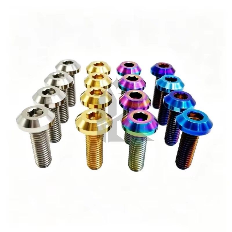 GR5 Titanium Bolts M6*30mm Colorful Umbrella Head Hex Socket Screws Zinc/Anodized Finish Dome Head for Bicycle Motorcycle Car