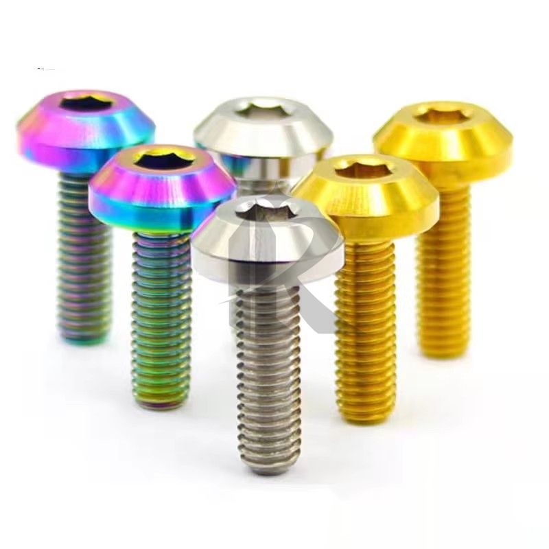 GR5 Titanium Bolts M6*30mm Colorful Umbrella Head Hex Socket Screws Zinc/Anodized Finish Dome Head for Bicycle Motorcycle Car