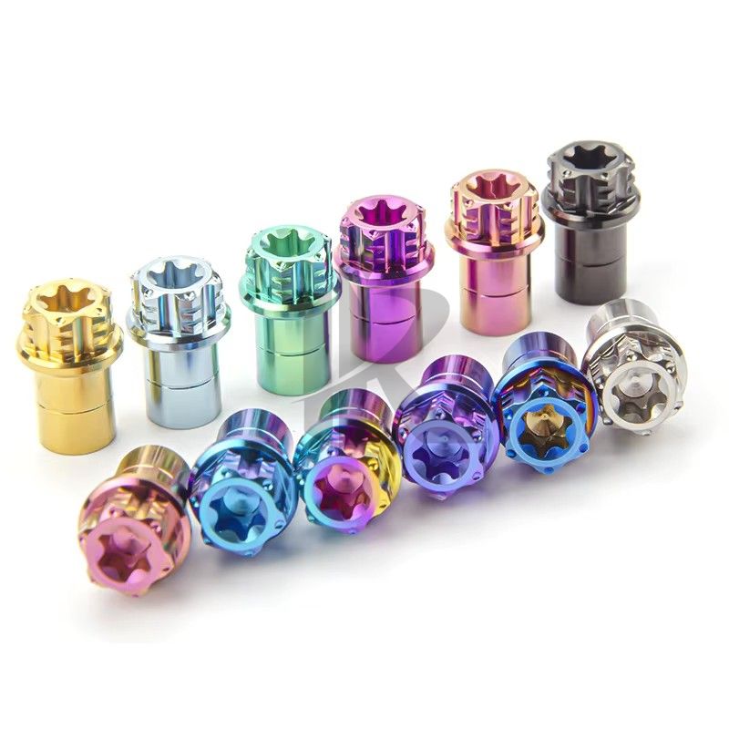Factory Price Gr5 Titanium Alloy Screws Nuts Valve Core Plug Valve Cap Motorcycle Car Mountain Bike Tire Valve Dust Cap