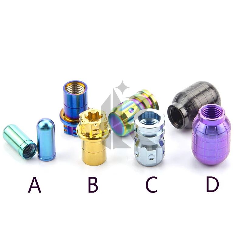 Factory Price Gr5 Titanium Alloy Screws Nuts Valve Core Plug Valve Cap Motorcycle Car Mountain Bike Tire Valve Dust Cap