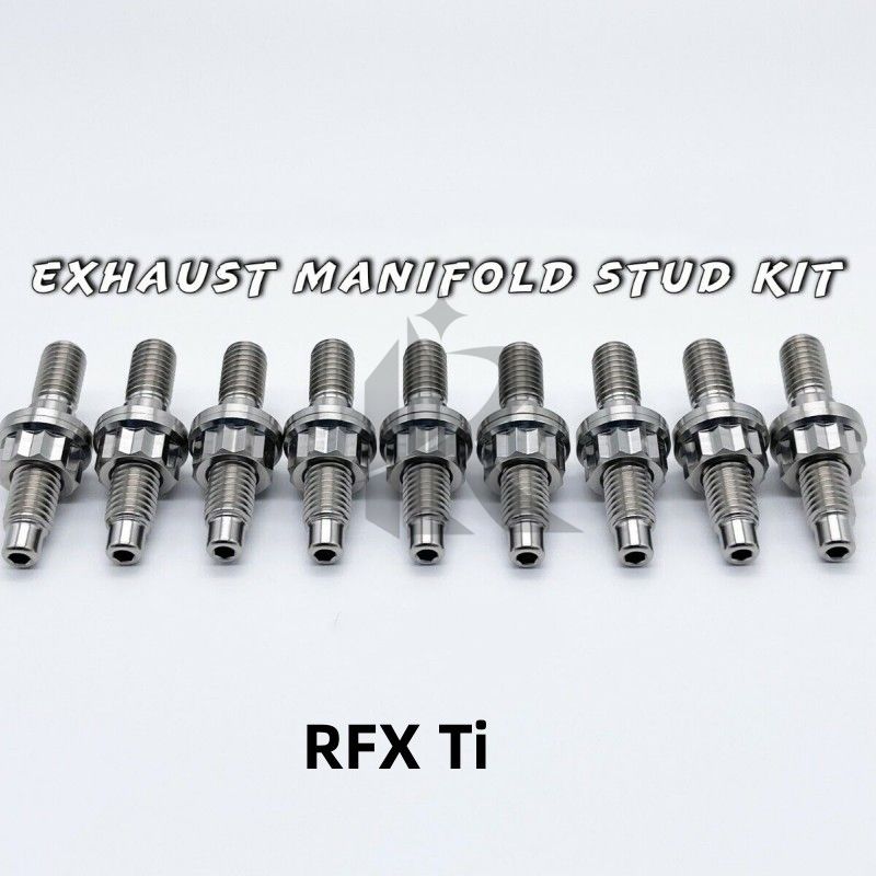 Precision M10x1.25x45 UNF Burnt Blue Finish Titanium Stud Bolts Exhaust Manifold Rod Ends