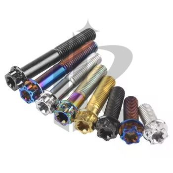 High Quality Custom Torx Flange Motorcycle Bolts Burnt Blue Titanium (Gr5 M6)-Premium Metal Product