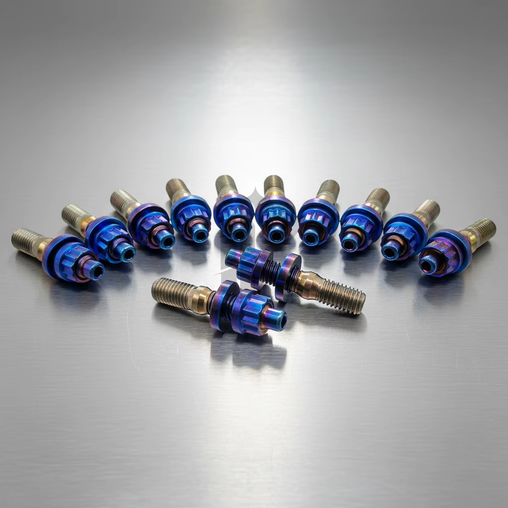 Precision M10x1.25x45 UNF Burnt Blue Finish Titanium Stud Bolts Exhaust Manifold Rod Ends