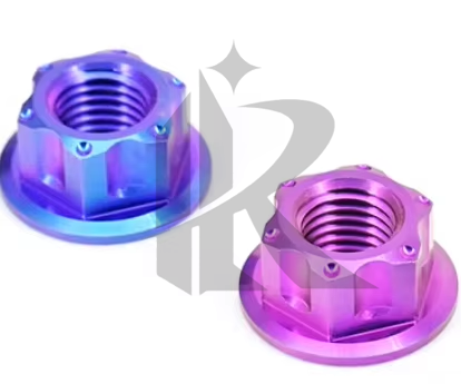 Titanium Alloy Flat Head Anodized Flange Nuts M8 Class 10 UNC Thread 2 Per Bolt for Bicycle Motorcycle Car Rear Axle Spindle Titanium Alloy Flat Head Anodized Flange Nuts M8 Class 10 UNC Thread 2 Per Bolt for Bicycle Motorcycle Car Rear Axle Spindle