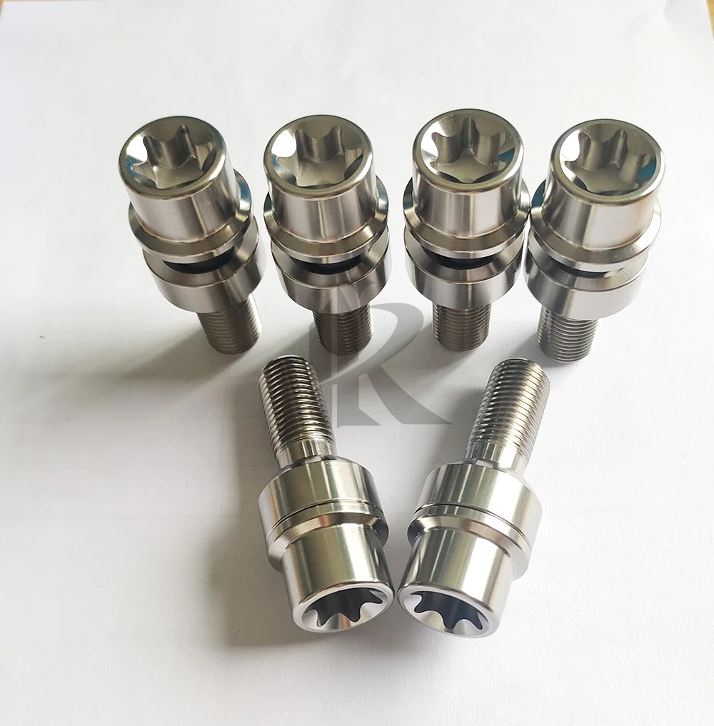 Best-Selling RFX Brand CNC Machined Polished GR5 M14x1.5x48mm Titanium Alloy Wheel Lug Nuts Self-Locking for Auto