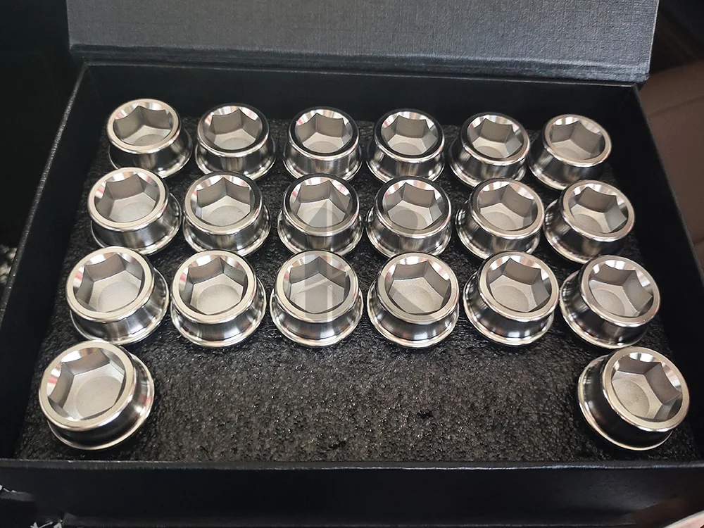 Best-Selling RFX Brand CNC Machined Polished GR5 M14x1.5x48mm Titanium Alloy Wheel Lug Nuts Self-Locking for Auto