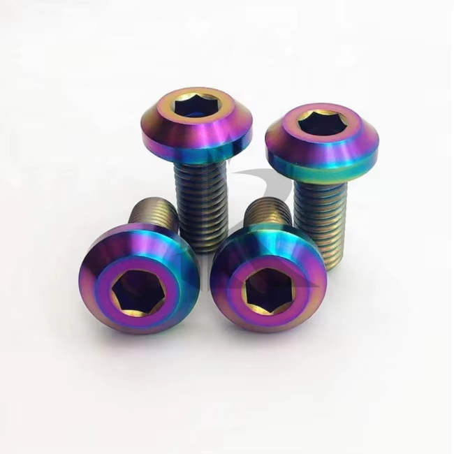 GR5 Titanium Bolts M6*30mm Colorful Umbrella Head Hex Socket Screws Zinc/Anodized Finish Dome Head for Bicycle Motorcycle Car GR5 Titanium Bolts M6*30mm Colorful Umbrella Head Hex Socket Screws Zinc/Anodized Finish Dome Head for Bicycle Motorcycle Car