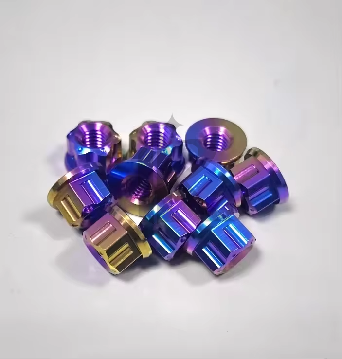 GR5 M6 M8 M10 M12 M14 Titanium Alloy Nuts Motorcycle Modification Hardware Lightweight Corrosion Proof