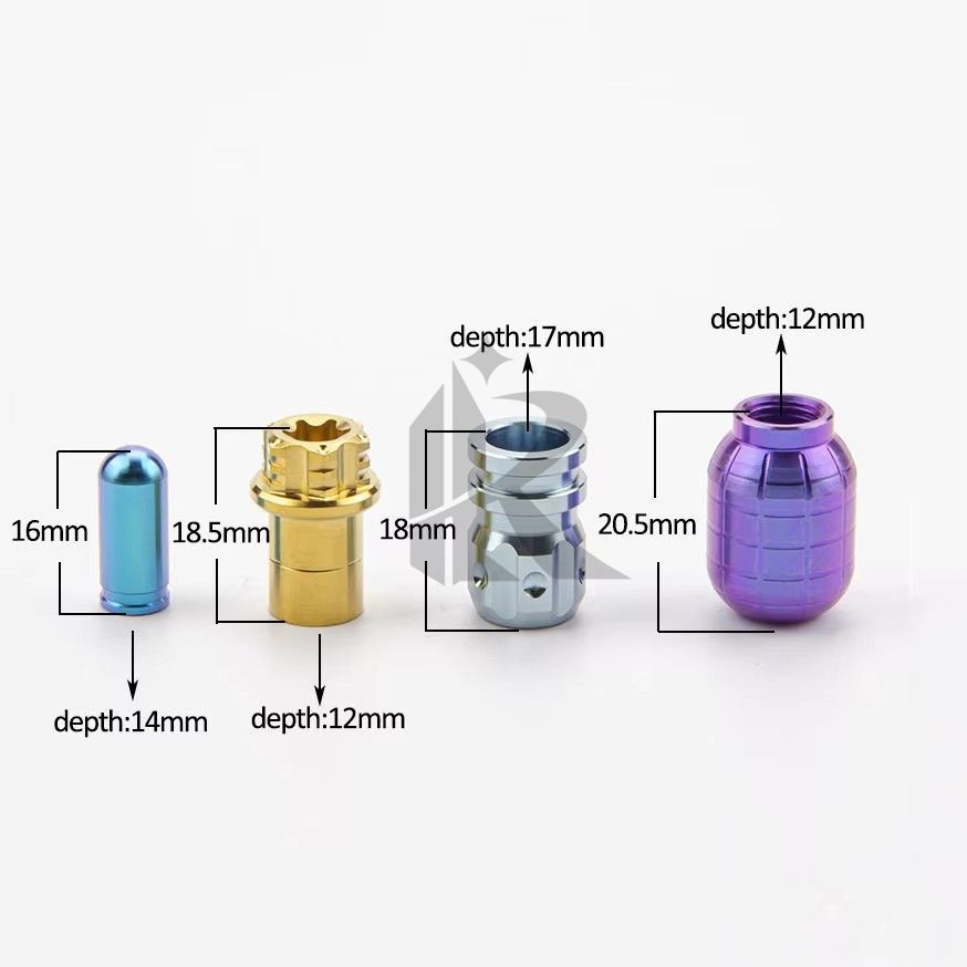 Factory Price Gr5 Titanium Alloy Screws Nuts Valve Core Plug Valve Cap Motorcycle Car Mountain Bike Tire Valve Dust Cap