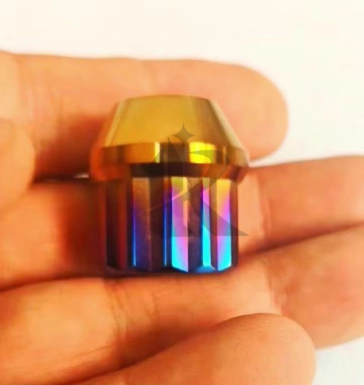Auto Part Titanium Lug Nuts M12 M14 Gr2 Gr5 Anodized 12 Point Flange Nut Turning Cnc Custom Laser Equipment Manufacture Services